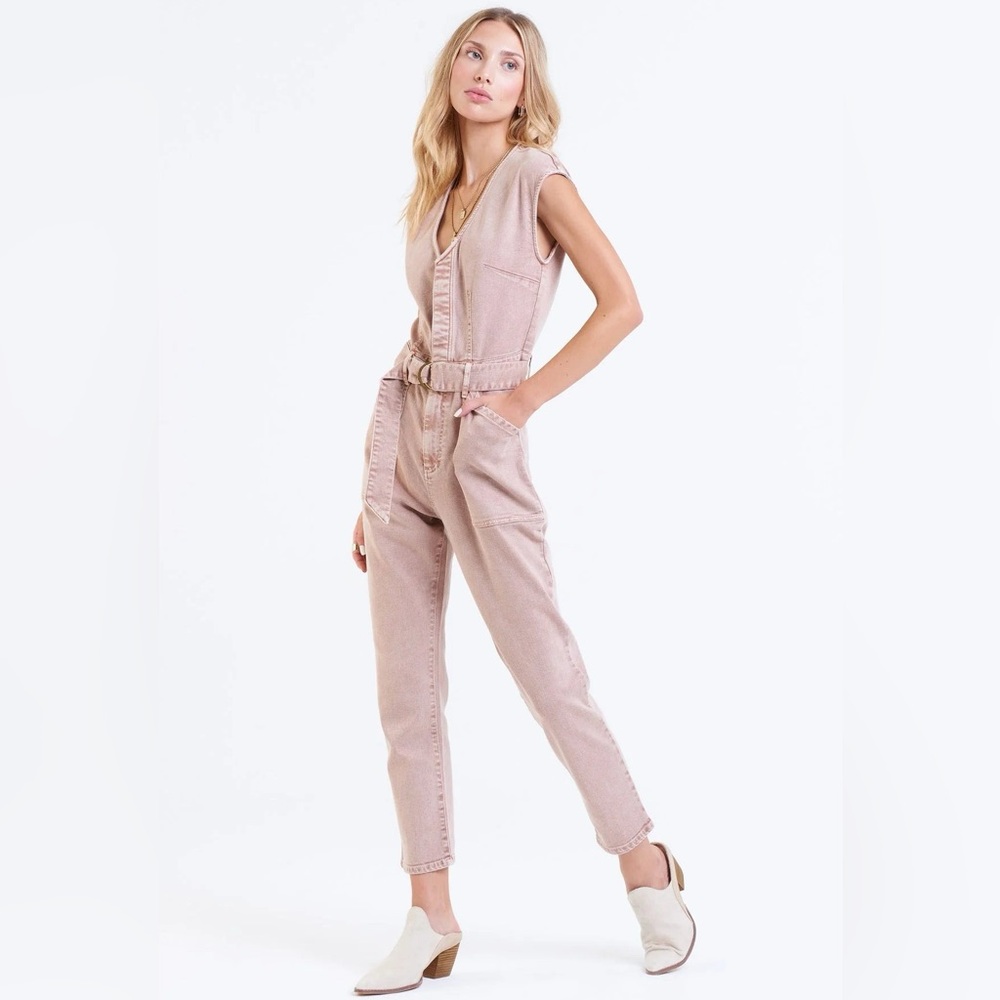 DEAR JOHN VNeck NICOLE Belted Tencel Denim Jumpsuit NWT ANTHROPOLOGIE
